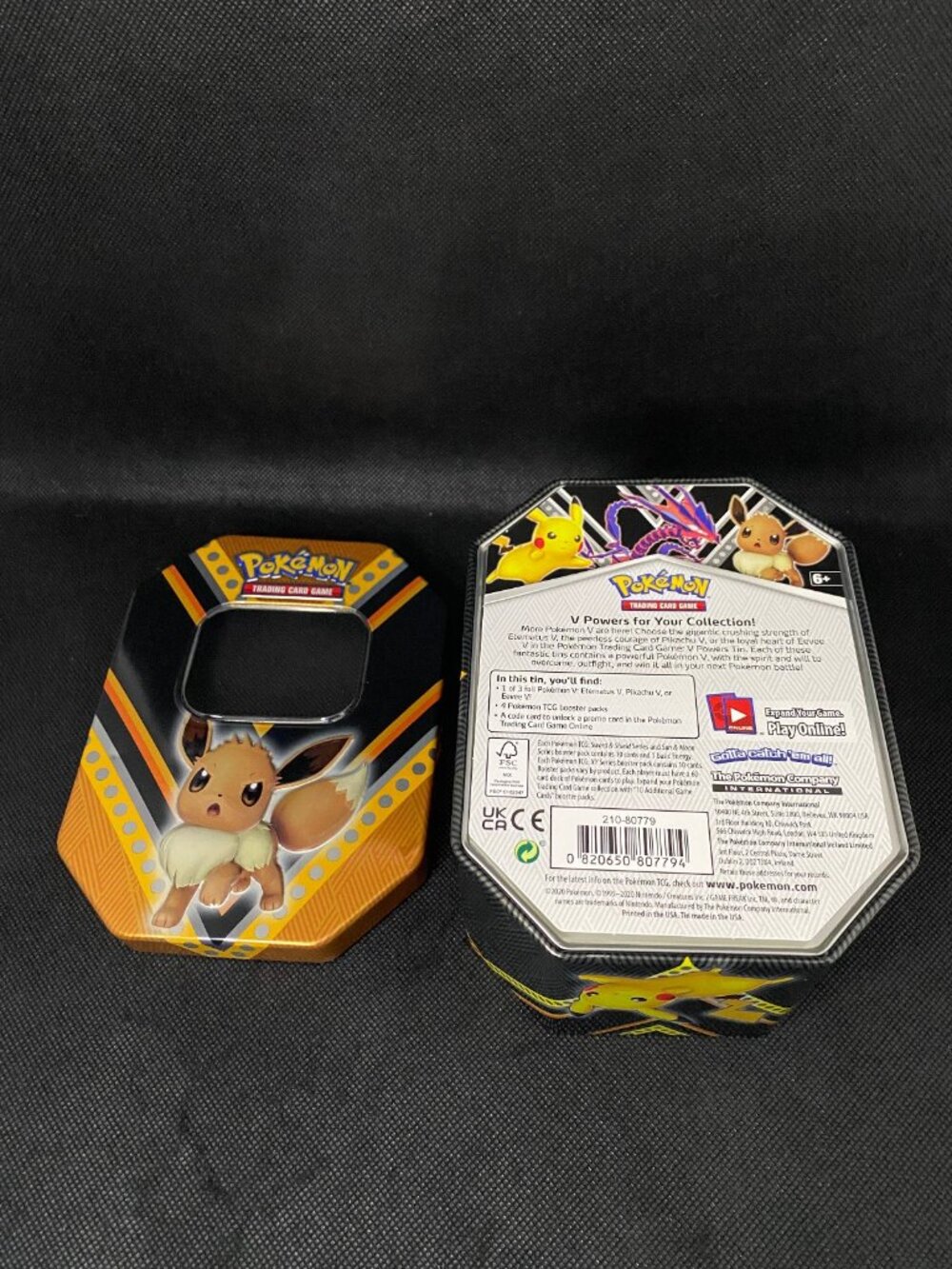 Empty Eevee Pokemon V Powers Tin Storage Container